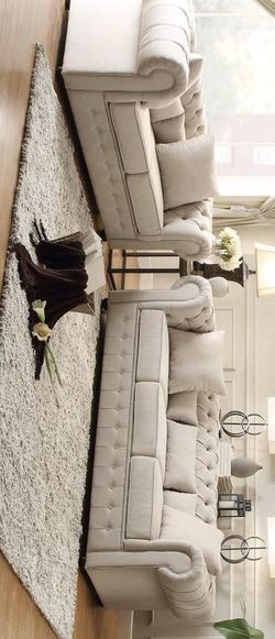Savonburg Neutral Tone Living Room Set -Sofa and Loveseat