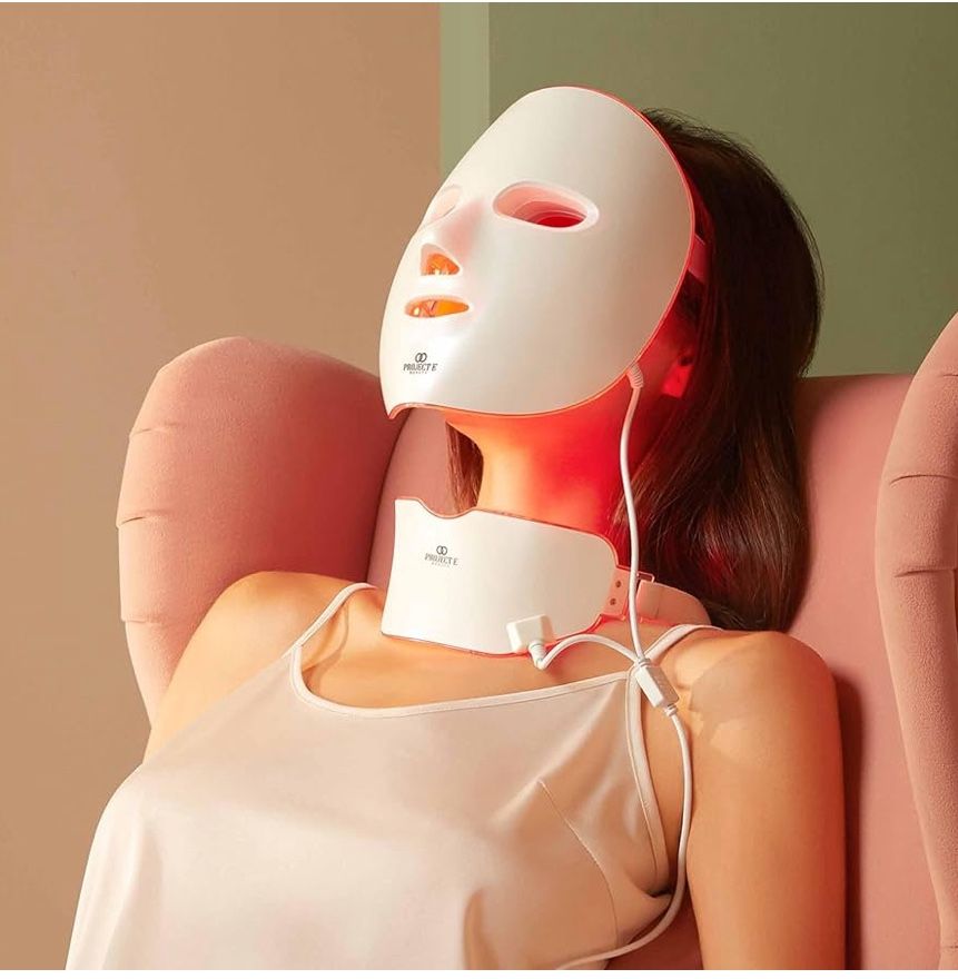 LightAura Plus LED Light Therapy Mask by Project E Beauty | LED Face & Neck Mask | Skin Rejuvenation
