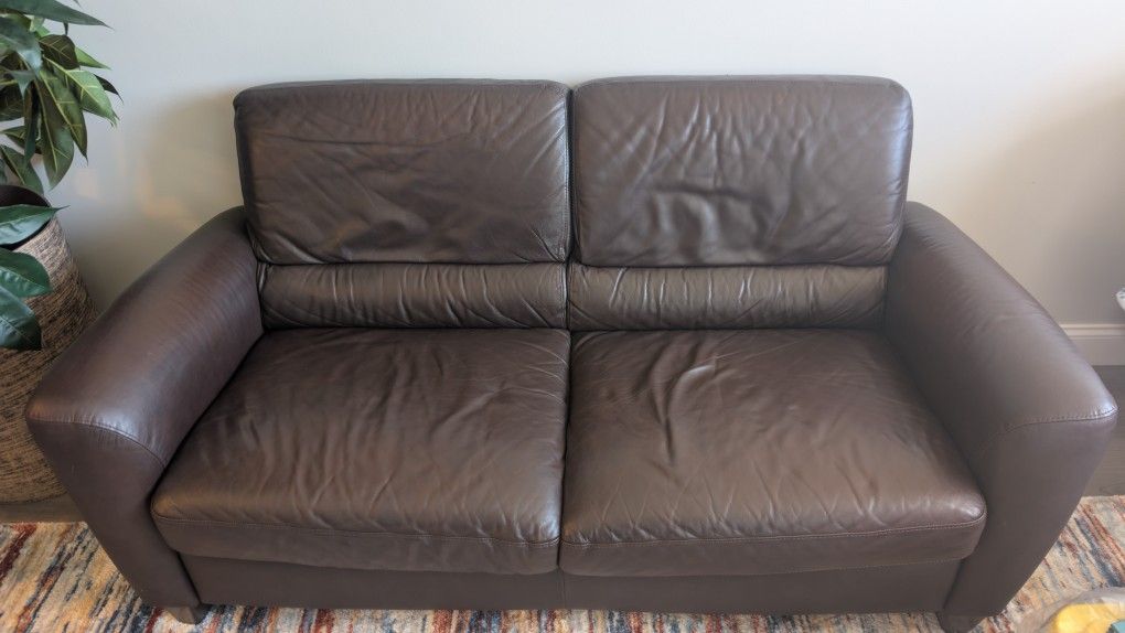 Brown Leather Couch