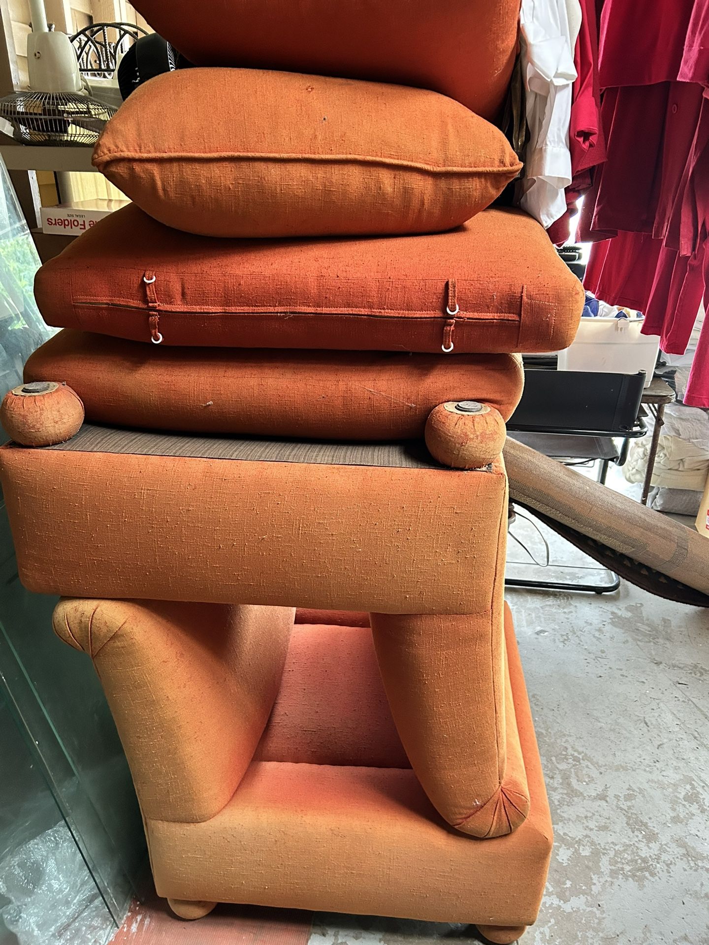 Two free chairs with cushions – orange color
