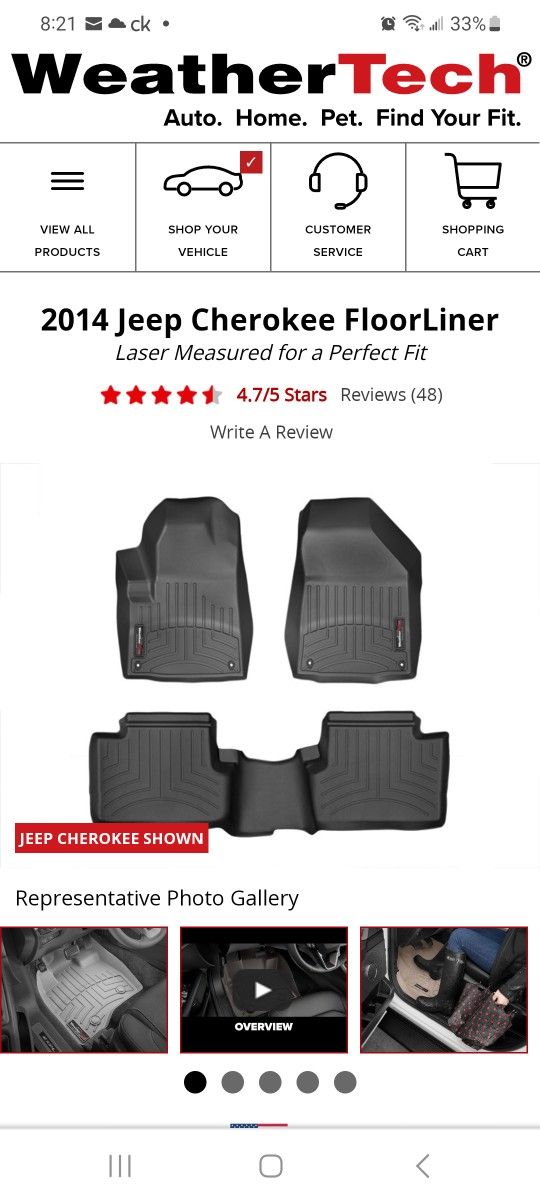  2014 Jeep Cherokee And Jeep Cherokee Trailhawk Weather Tech Floor liners