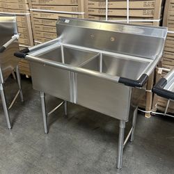 Brand new teo compartment sink industrial grade premium stainless steel