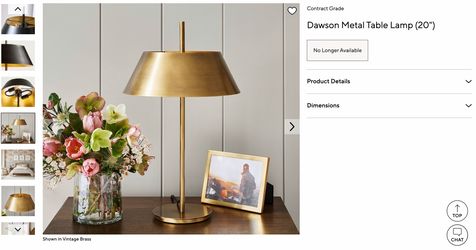 Pottery Barn Dawson Metal Table Lamp – Brass / Antique Brass