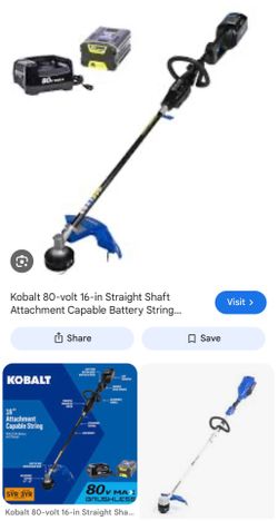 Brand New Kobalt 80volt max brushless weed eater with battery and charger 16”
