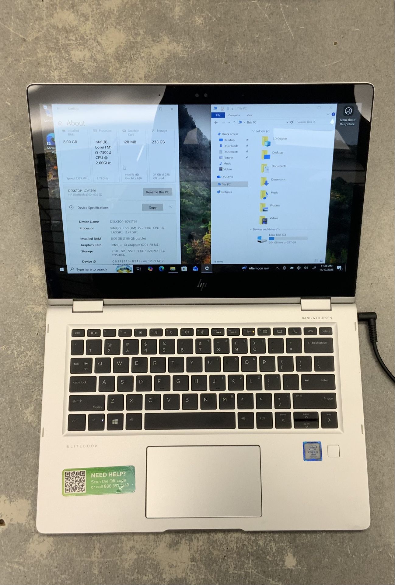 HP Elitebook X360 1030 G7 Laptop 13 Inch 2in1 Convertible  Intel I5 Processor 8GB RAM 230 SSD Windows Touschreen Notebook Wifi Bluetooth 