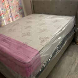 New Queen Mattress And Box Spring  2 Pc Bed Frame Is Not Included 
