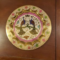 Two Peacock Decorative Wall Art Plates 