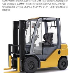 KEMIMOTO Forklift Cover for Rain with Rear Window, Waterproof Cab Enclosure