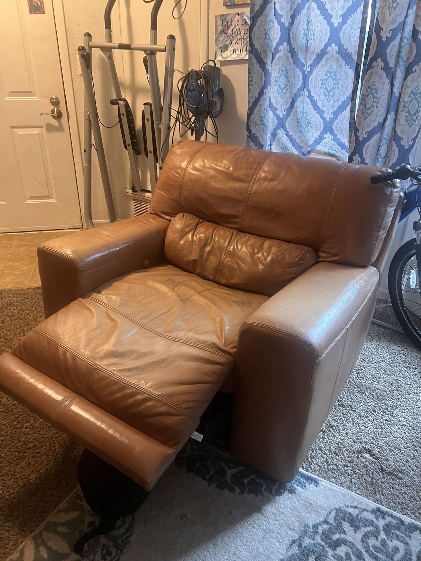 Leather golden Recliner 