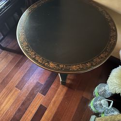 Round Wood Accent Table
