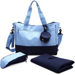 LUMIER Diaper Tote Bag -Travel Bag with Changing Pad, Stroller Strap