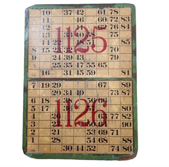 Vintage 1930s Keno Game Gambling Board by Duckert Printing 1125 1126