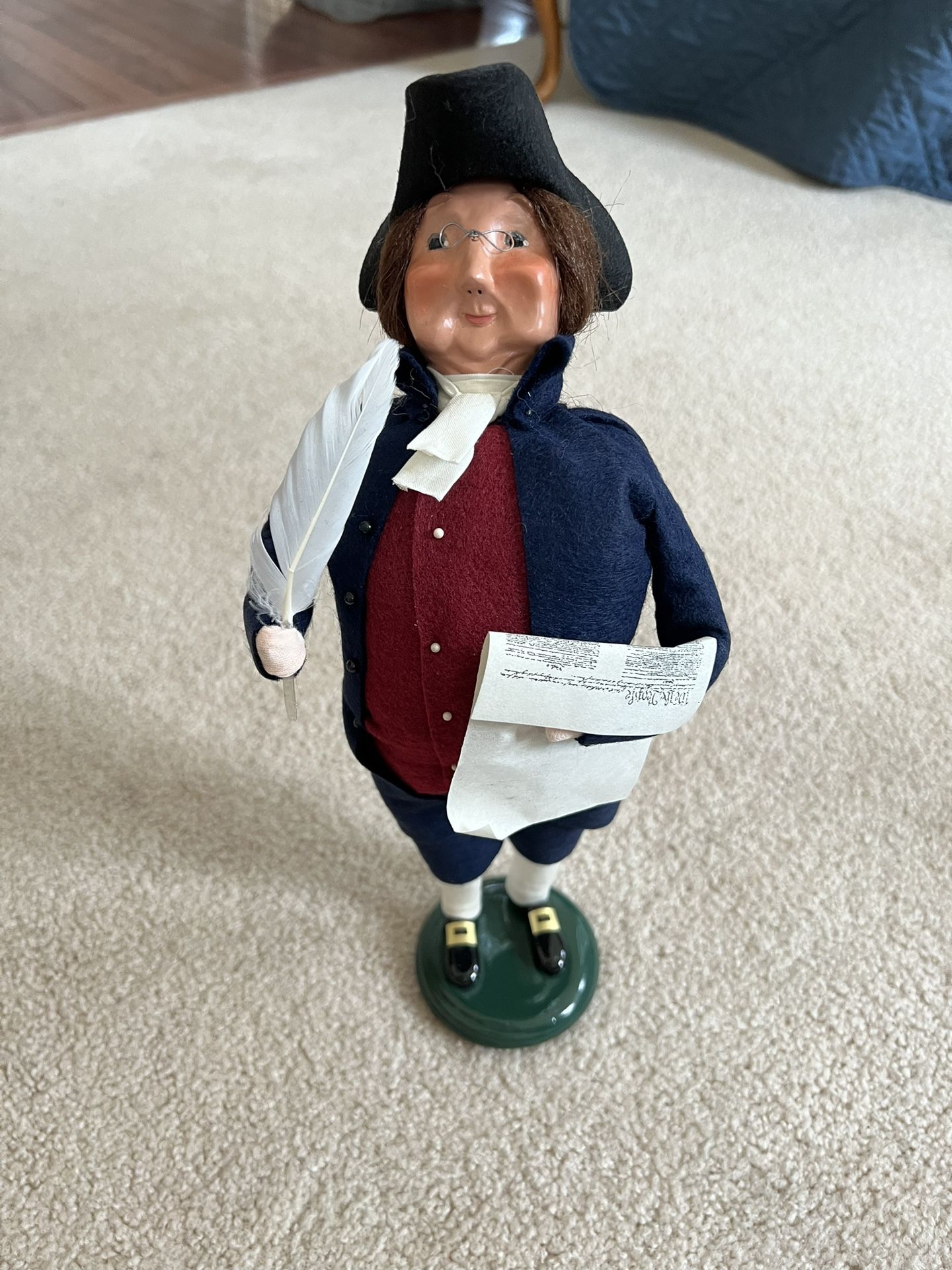 Byers Choice Ltd. Ben Franklin w/Quill Doll