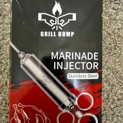 Grill Bump Meat Injector Syringe Kit with 3 Professional Marinade Injector Needles for BBQ Grill Smoker, Turkey and Brisket