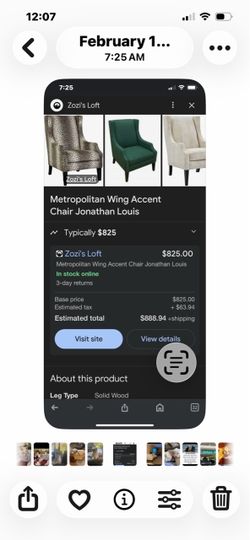 Wing back chair