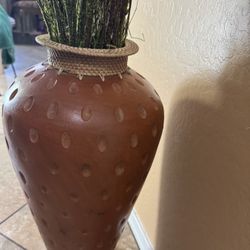 Terracotta Floor Vase With Flora Moss Sticks