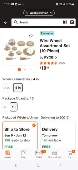 Ryobi 10pc wire wheel assortment set  $15 each  I have (4) in total