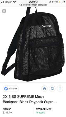 Supreme mesh back pack