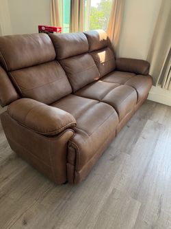 Brown 3 Seater Leather Sofa