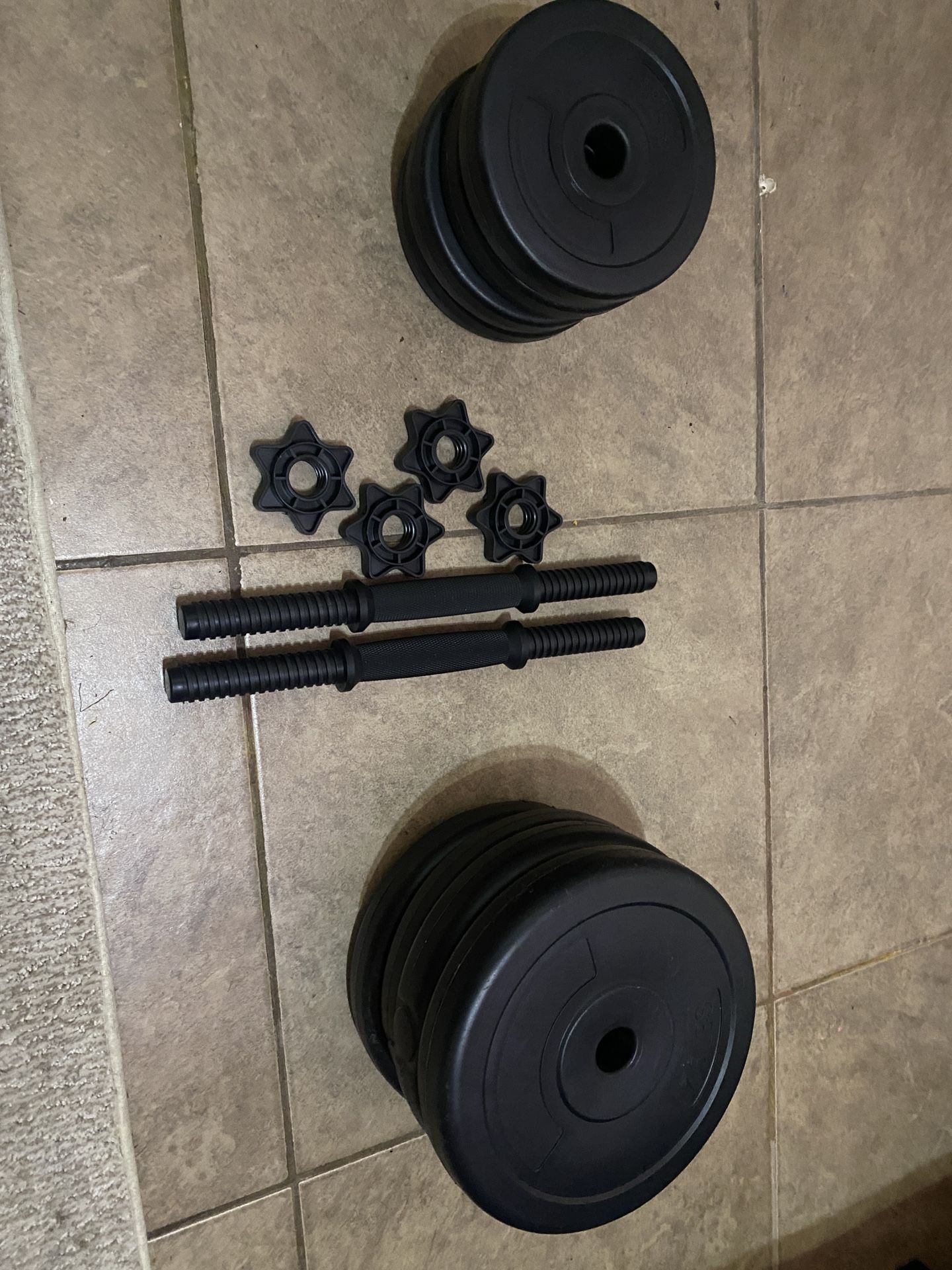 Elegainz Adjustable Vinyl Dumbbell Set - Black, 40lb (Pair 2x20lb)