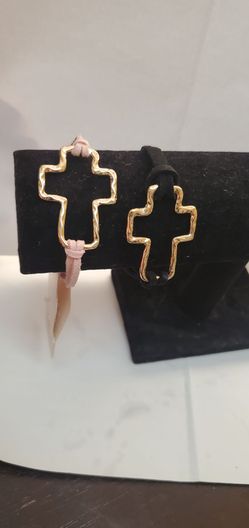 Gold Cross Cord Bracelets Set of Two