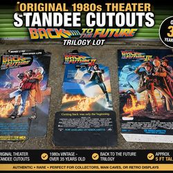 Vintage 1980s Back to the Future Theater Standee Cutouts Trilogy Lot Original Movie Displays Rare Collectible