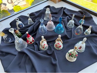 Vintage & Antique Estate Sale Lot – Crystal, Porcelain Bells, Cookie Jar, Ceramic Vase