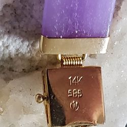 Set Of Vintage Purple Jadeite/ Jade  Earrings & Bracelet