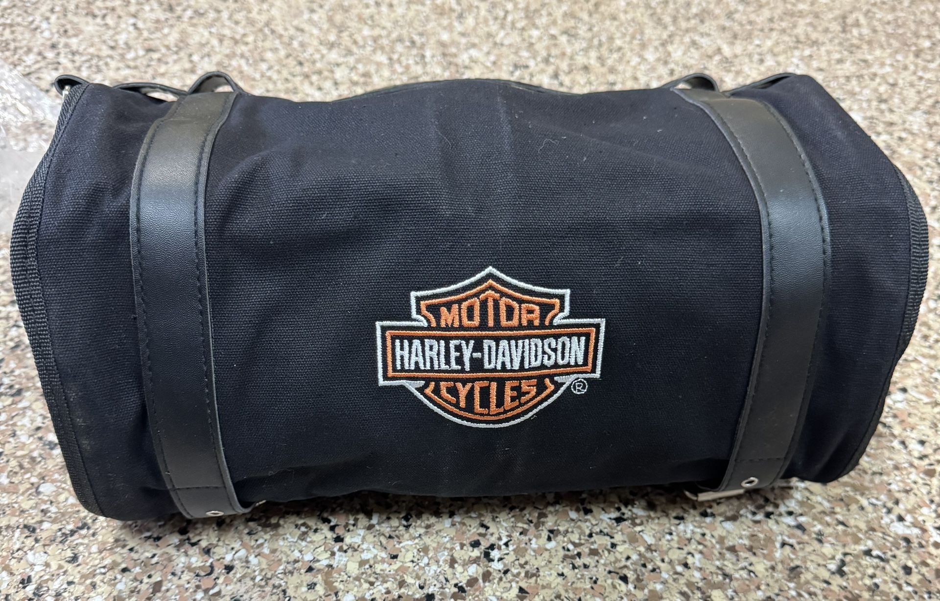 New Genuine Harley Davidson Black Canvas 8 Pouch Storage Utility Roll Up Bag