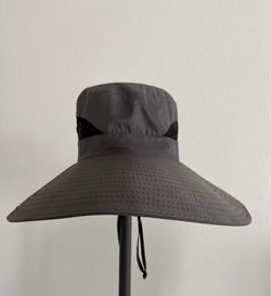 Gray Wide Brim Breathable Sun Hat - Adjustable & Lightweight (Unisex)