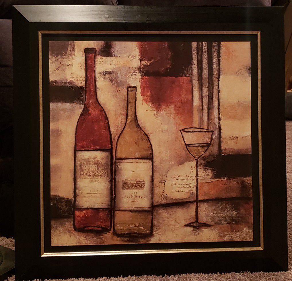 Painting of wine bottles