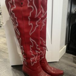 Over The Knee Western Boots