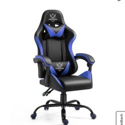 Gaming Chair, Ergonomic Computer Chair with Lumbar Support, Headrest, Racing Style High Back Swivel Office Chair for Teens Adults Heavy People, Blue