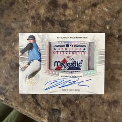 Nick Nelson 2019 Autograph And Player Worn Patch Numbered 2/3