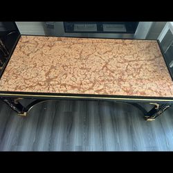 Marble Top Coffee Table and 2 Side Tables Set Vintage Style