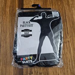 New Adult Black Party Suit Full Body Spandex Jumpsuit Costume Size XL Up to 6'3 * Great Bridge*
