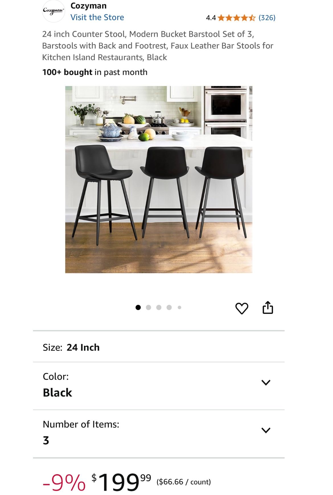 Barstools with Back and Footrest, Faux Leather Bar Stools