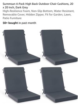 New set of 4 patio chairs cushions