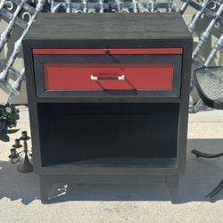 NEW Gothic Colonial Red & Blk 2 Drawer Night Stand H 28xL24xW17