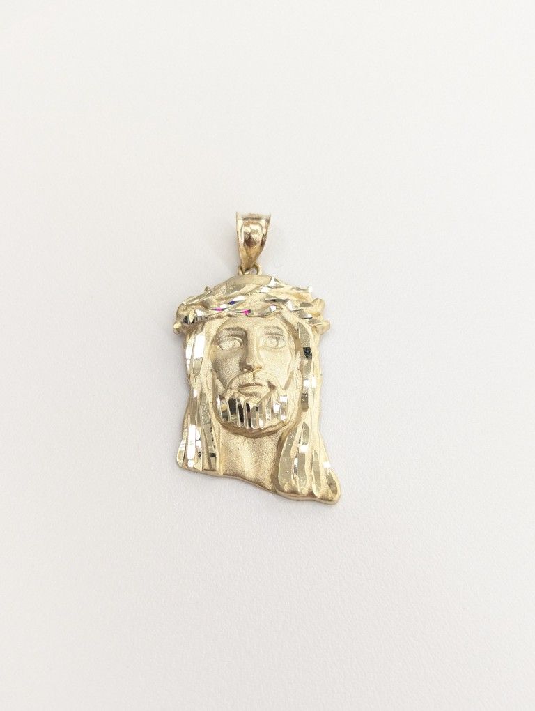 10kt Real Gold Jesus Face Pendant