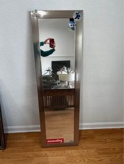 Full-Length Metal Frame Mirror – Supreme Sticker