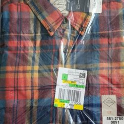 Mens Classic Fit Long Sleeve Flannel Shirt Size LTall New
