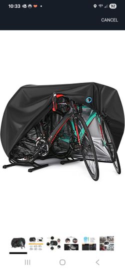 Bike Cover for 2 or 3 Bikes Outdoor Waterproof Bicycle Covers Rain Sun UV Dust Wind Proof with Lock Hole for Mountain Road Electric Bike Heavy Duty Bi