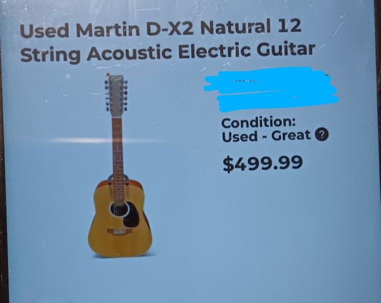 Martin DX-2 natural 12-string Guitar
