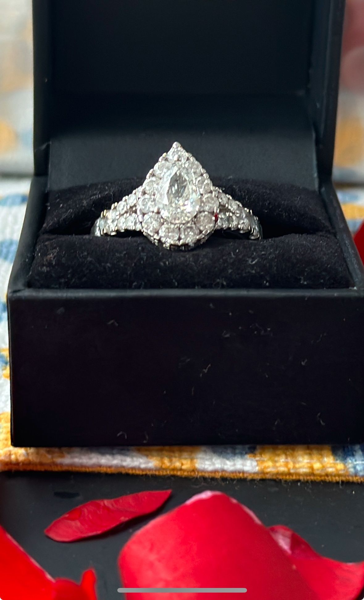 Diamond Pear Halo Bridal Set (4 ct. t.w.) in 14k White Gold