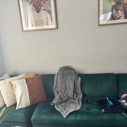 Emerald Green Velvet Sectional