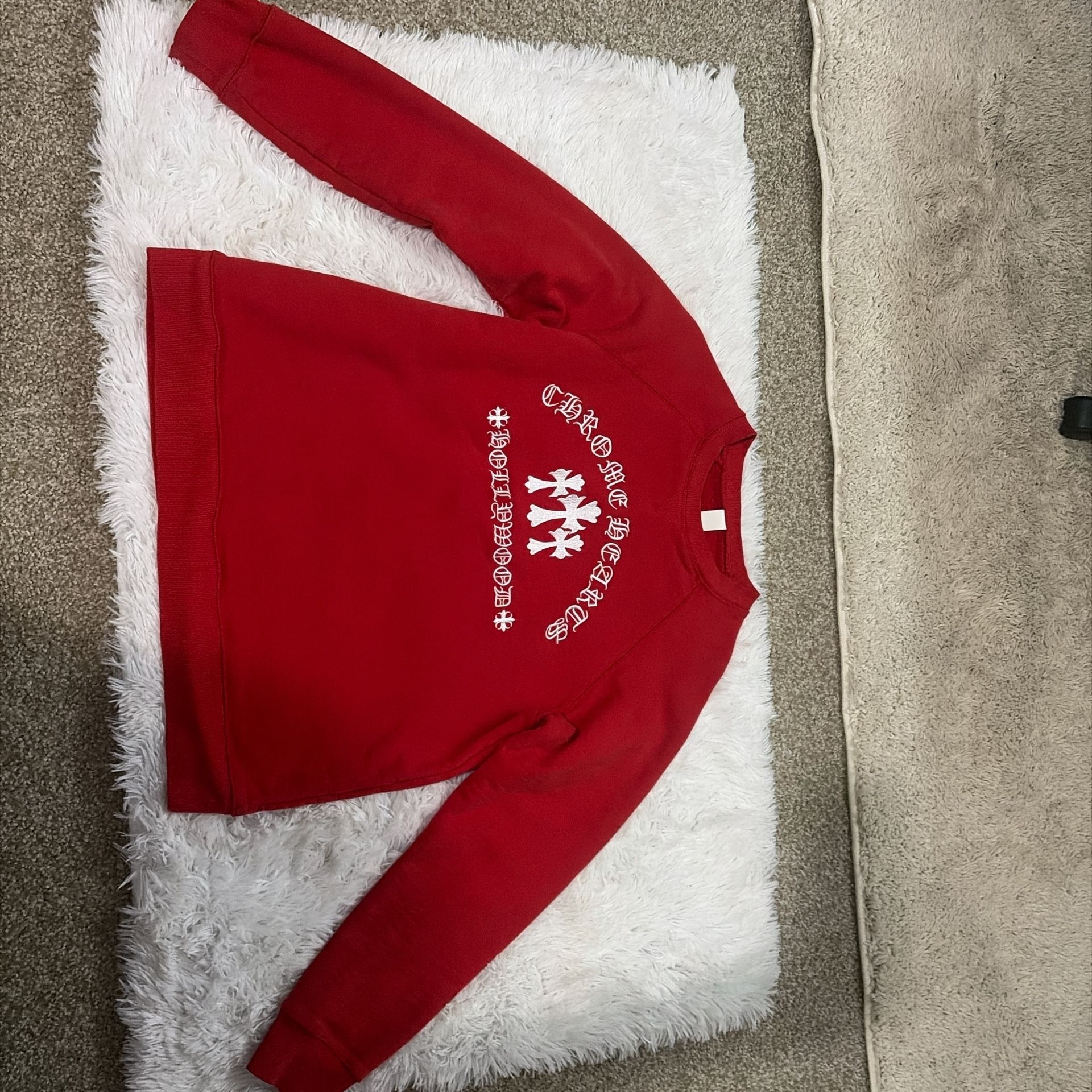 Red Chrome Hearts Hollywood Crewneck