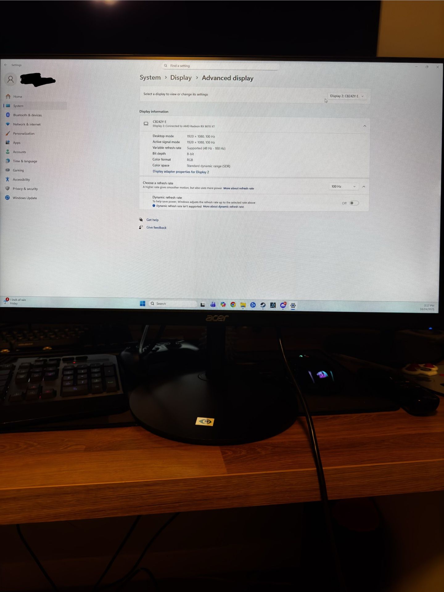 Acer CB242Y E 23.8" Full HD (1920 x 1080) 100Hz LED Monitor