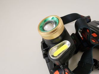 LED Headlamp T6 COB Headlight USB Rechargeable Flashlight Camping 90° Rotatable