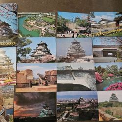 Set of 14 Historic Osaka Castle Postcards Prints Vintage Osaka, Japan Unused